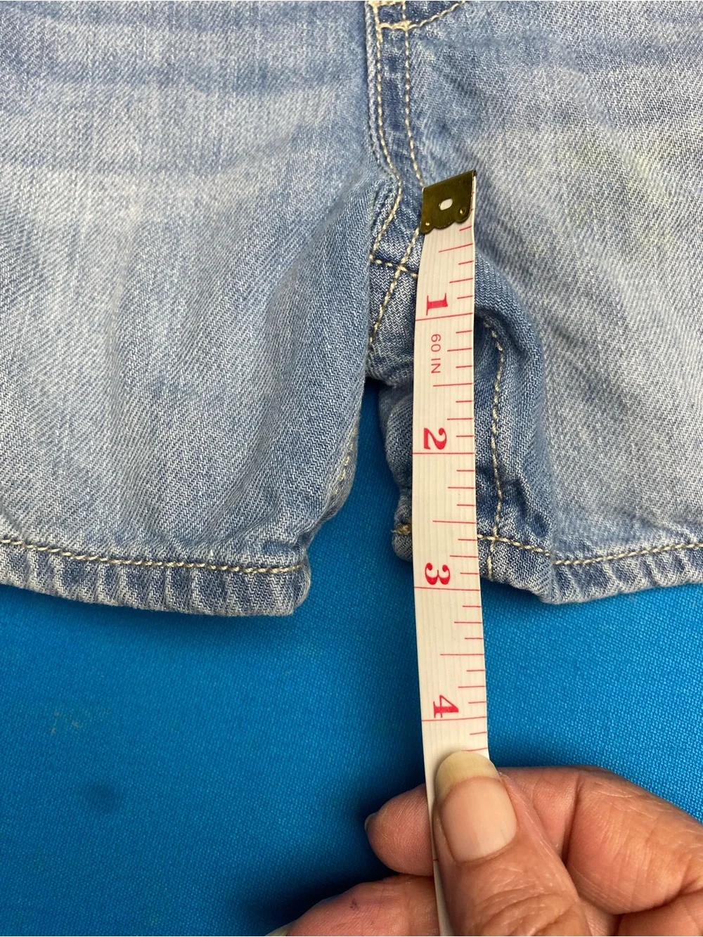 OshKosh Blue Denim Shortalls with Striped Adjustable Straps